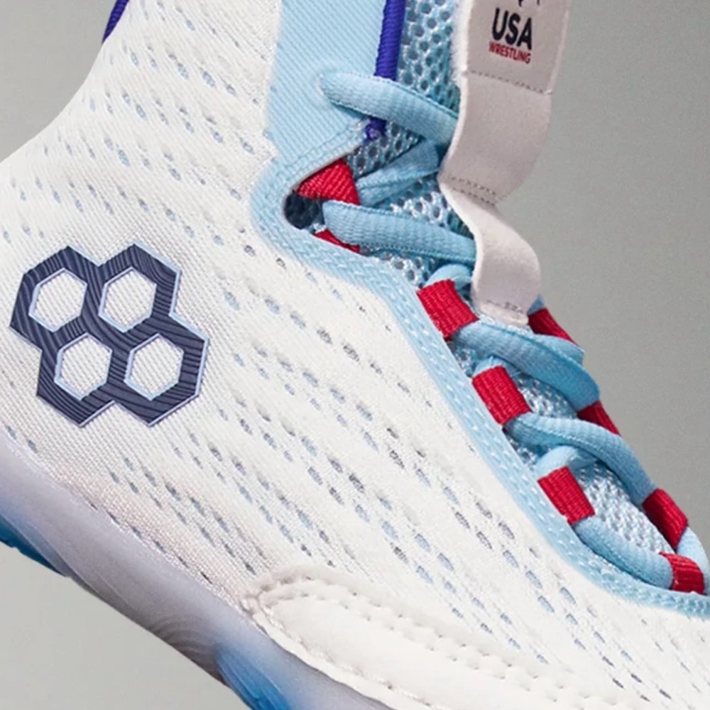 Women's Athletic Wrestling Shoes - White and Blue